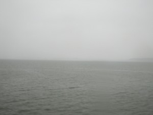 宍道湖 天気が悪くてほぼ何も見えません