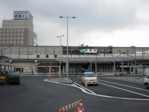 JR両毛線 前橋駅 工事中のロータリーから