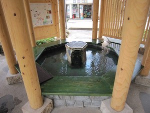 草津温泉駅 JRバスターミナル 足湯の中
