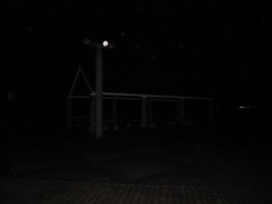 アスパム周辺は、夜は真っ暗です
