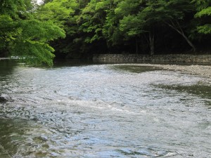 伊勢神宮 内宮を流れる五十鈴川 これぞパワースポットって感じですね