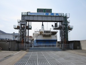 青函連絡船 摩周丸 貨物列車の搭載口