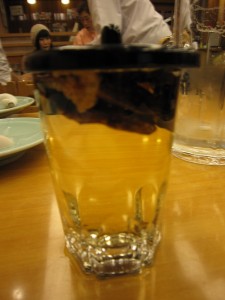 ふぐのひれ酒 大阪新世界のづぼらやにて