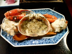 なにわ一水 カニ尽くしコース カニの甲羅焼き