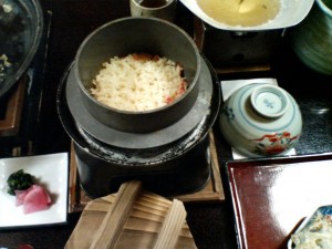 なにわ一水 カニ尽くしコース 蟹の釜めし