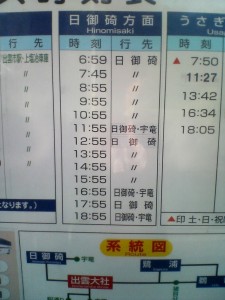 出雲大社 日御碕方面行きバス時刻表