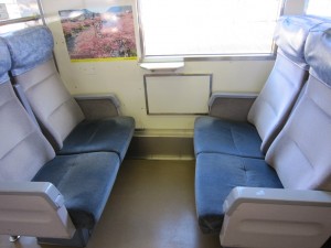 伊豆急行8000系 海側のクロスシート 河津駅にて