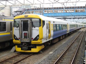 JR東日本 E257系 外房線特急わかしお 前面 安房鴨川駅にて