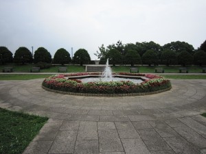 港の見える丘公園 沈床花壇の噴水