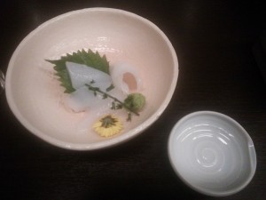 あおりイカの刺身 天然温泉平和島にて