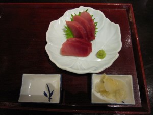 マグロ中トロ刺身 横浜みなとみらい万葉倶楽部にて