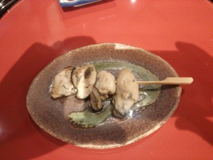 カキ串焼き 横浜みなとみらい万葉倶楽部にて