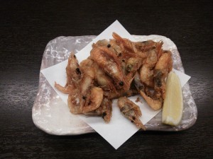 甘エビの唐揚げ 天然温泉平和島にて