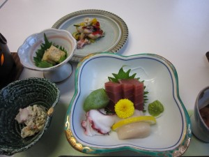 日光グランドホテル ほのかな宿 樹林 夕食 その2 後から出てきたお刺身