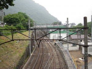 東武鬼怒川線 鬼怒川公園駅 付近の歩道橋から浅草方向を撮影