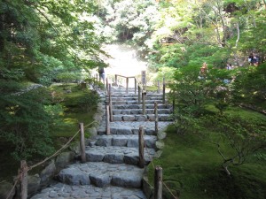 銀閣寺 慈照寺銀閣 展望所への階段