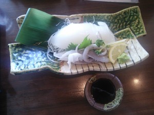 あおりイカ姿造り 横須賀温泉 湯楽の里にて