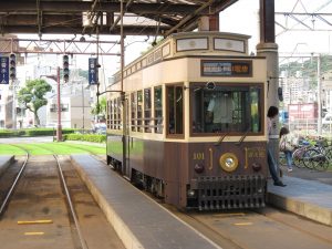 鹿児島市交通局 101型 観光電車 正面 鹿児島駅にて