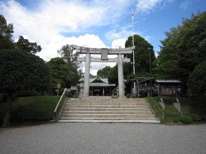 出水神社 水前寺公園の中にある鳥居