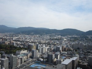 京都タワー 展望室5階 東側から見える京都市内の景色