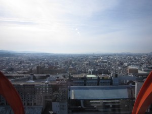 京都タワー 展望室5階 南側から見える京都市内の景色