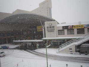 JR長崎本線 長崎駅 駅舎 この日は大雪でした
