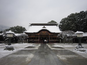 太宰府天満宮 御本殿 この日は大雪でした