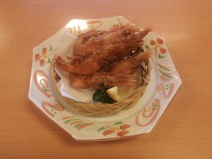 甘エビのから揚げ 豊島園 庭の湯にて