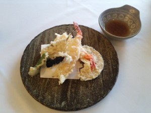大エビとめごちの天ぷら 舞浜ユーラシアにて
