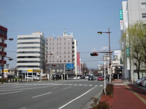 いわき市のメインストリート 写真奥がいわき駅です