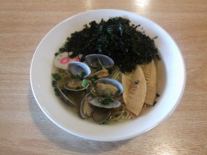 磯のりあさりラーメン 湯楽の里 日立店にて