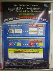 東京メトロ 24時間券 (旧:一日乗車券) 告知ポスター