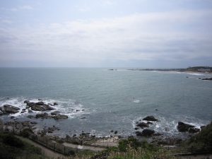 犬吠埼 銚子ジオパーク 犬吠埼温泉旅館街方向を撮影