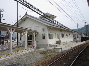 えちぜん鉄道 勝山永平寺線 永平寺口駅 駅舎 ホーム側から撮影