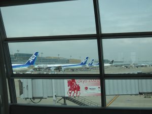 出発を待つ飛行機 羽田空港 第2旅客ターミナルにて