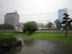 大分城址公園 廊下橋を出たところ