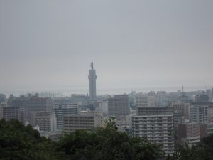 大分市美術館から見た、大分市街地の景色