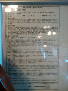 別府 竹瓦温泉 男湯の成分分析表