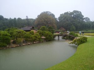 岡山後楽園 沢の池にかかる橋