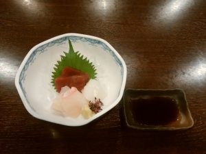 お刺身3種盛り 天然温泉ゆずきにて