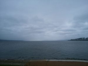 宍道湖 宍道湖大橋のJR松江駅寄りから撮影