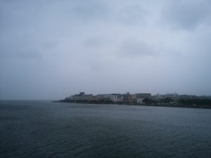 宍道湖 宍道湖大橋真ん中から松江しんじ湖温泉を撮影