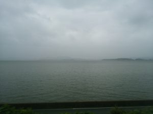 宍道湖 山陰本線から対岸を撮影