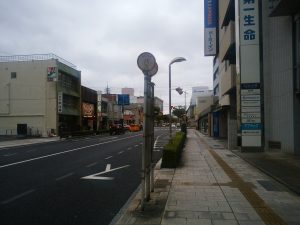 松江駅前を宍道湖大橋方向に見る