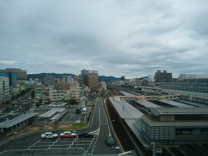 ホテル ヴィアイン岡山 上から見た岡山駅