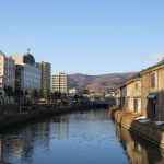 小樽運河 浅草橋から中央橋方向を撮影