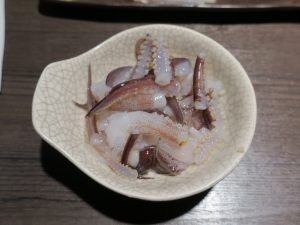 活いか刺し げその部分を刺身にしてもらいました いか太郎にて