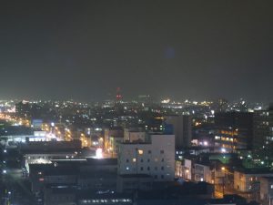 函館天然温泉 ホテルルートイン グランティア函館駅前 シングルルーム 窓から見える夜景