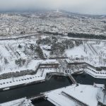 五稜郭公園 五稜郭タワー 展望台からの景色 五稜郭公園を撮影