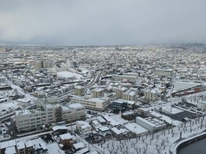 五稜郭公園 五稜郭タワー 展望台からの景色 北斗市方向を撮影